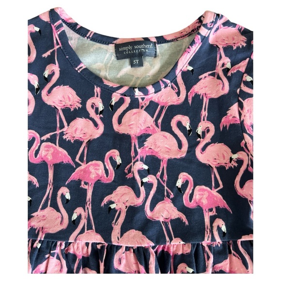 NWT Simply Southern toddler Kentucky Flamingo outfit set size 5T - Picture 3 of 6